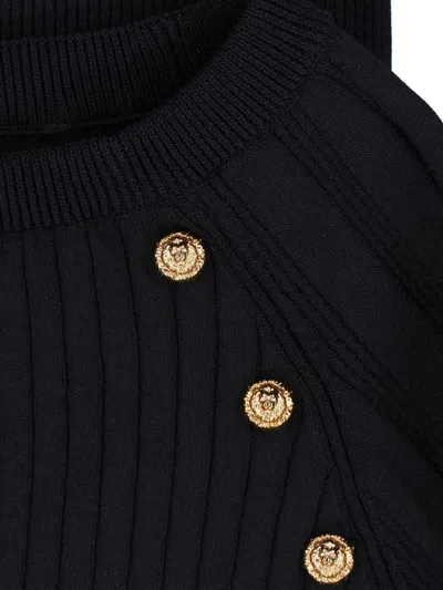 Balmain Button Sweater In Black