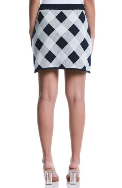 Laundry By Shelli Segal Checkered Pattern Sweater Skirt In Multi
