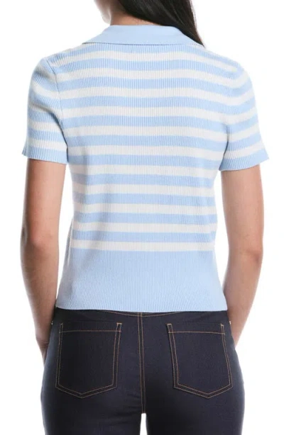 Laundry By Shelli Segal Tie Front Short Sleeve Top In Blue