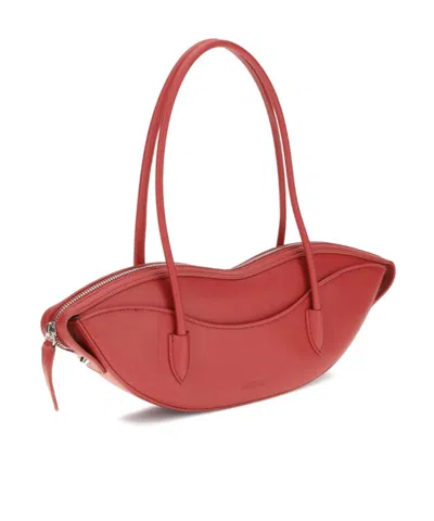 Fiorucci Lip-patterned Zippered Handbag In Red