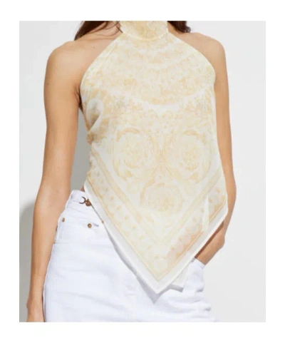 Versace Paisley-pattern Blouse In Brown