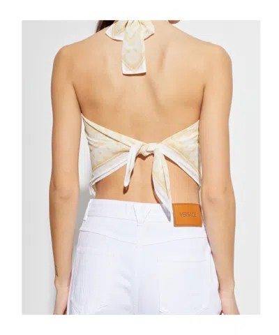 Versace Paisley-pattern Blouse In Brown