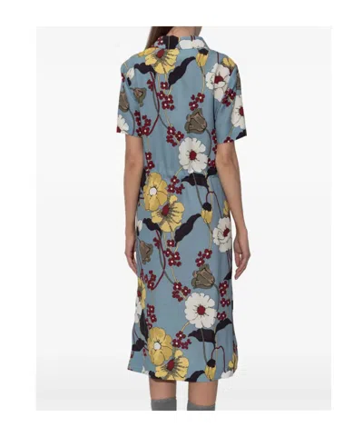 Marni Floral-print V-neck Midi Dress Clothing In Pattern
