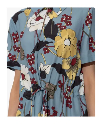 Marni Floral-print V-neck Midi Dress Clothing In Pattern