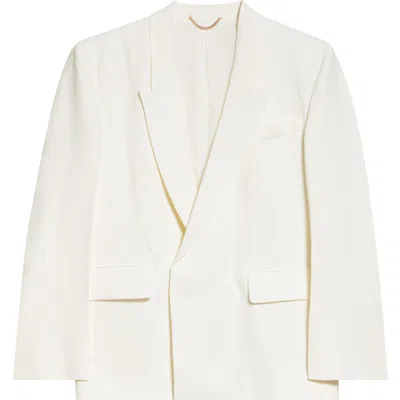Victoria Beckham Oversized Double-breasted Crepe Blazer In White