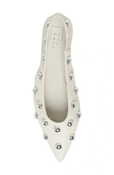Shushop Arizona Slingback Flat In White