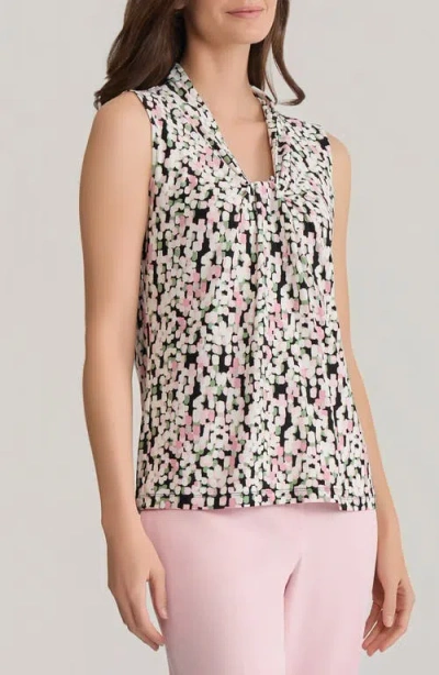 Kasper Knot Front Sleeveless Top In Multi