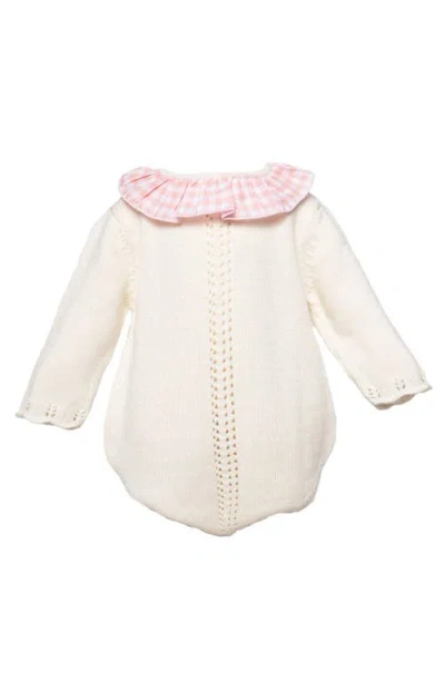 Cuclie Colette Knit Bubble Romper In White