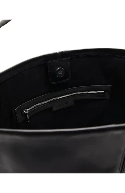 Mango Large Leather Bucket Tote In Pattern