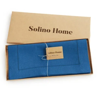 Solino Home Linen Table Runner In Blue