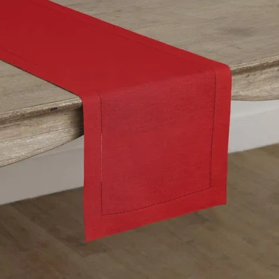 Solino Home Linen Table Runner In Red