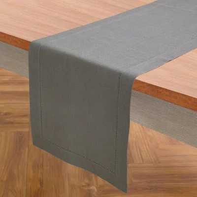 Solino Home Linen Table Runner In Gray