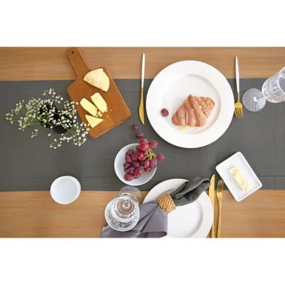 Solino Home Linen Table Runner In Gray