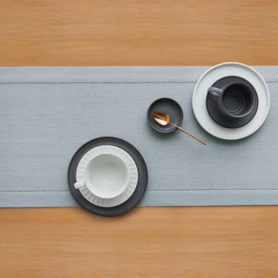Solino Home Linen Table Runner In Blue