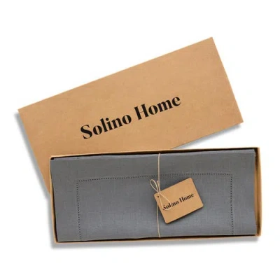 Solino Home Linen Table Runner In Gray