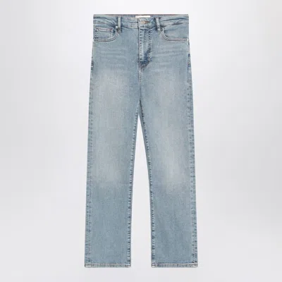 Frame Light Wash Denim Trousers In Blue