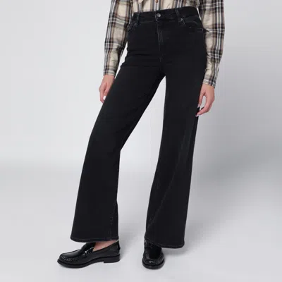 Frame Slim Palazzo Trousers Belt Loops In Black