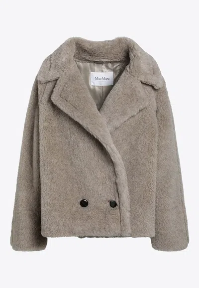Max Mara Double-breasted Wool-blend Jacket In Neutral