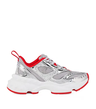 Christian Louboutin So Flo Metallic Leather-trimmed Mesh Sneakers In Multi