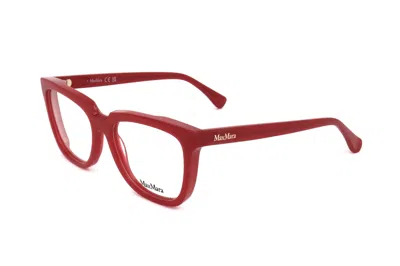 Max Mara Rectangle-frame Glasses In Red