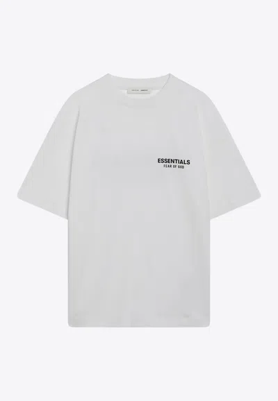 Essentials Logo-embroidered Crewneck T-shirt In White