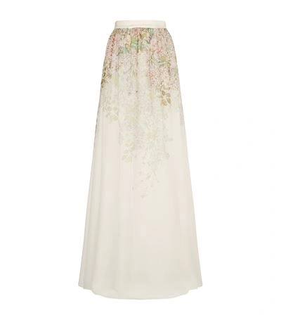 Giambattista Valli Floral Print Sheer Skirt