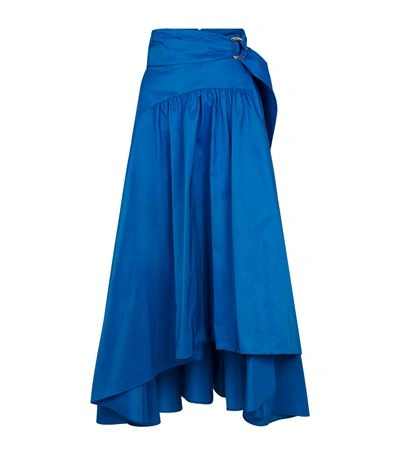 Peter Pilotto Taffeta A-line Midi Skirt In Blue