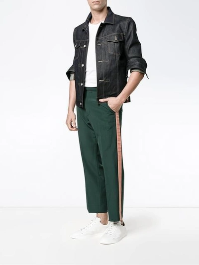 Shop Gucci Cropped Tailored Trousers - Green