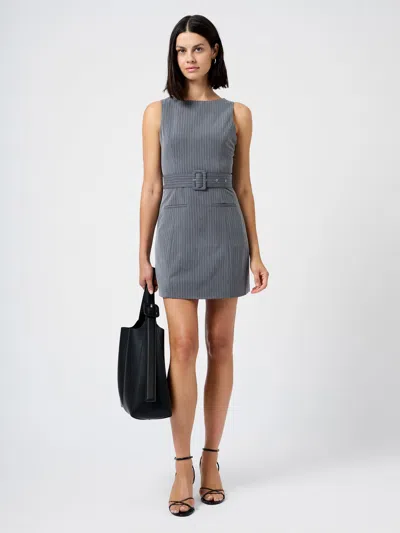 French Connection Minka Pinstripe Belted Minidress In Multi