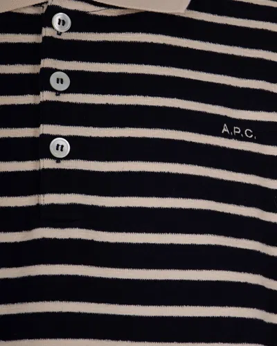 Apc Polo Blu A Righe In Black