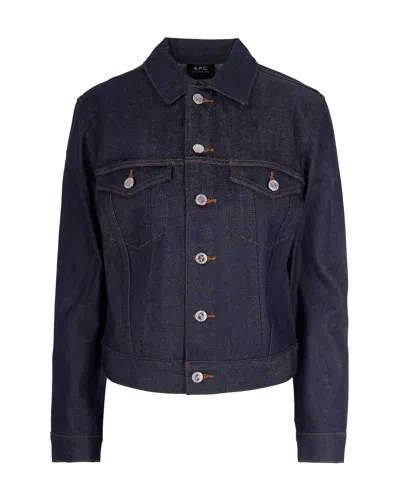 A.p.c. A. P.c. Dion Contrast-stitching Jacket In Blue