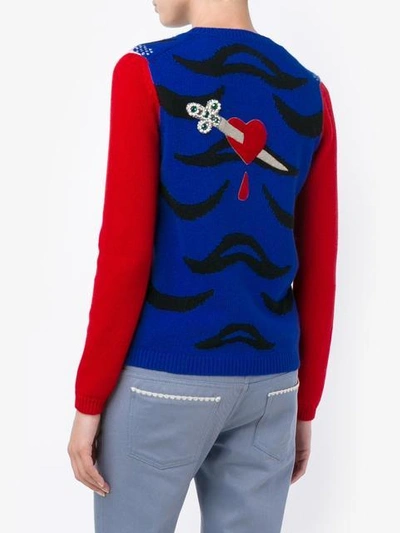 Shop Gucci Tiger Knit Jumper In Red