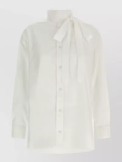 Kenzo Lavalliere Collar Shirt In White
