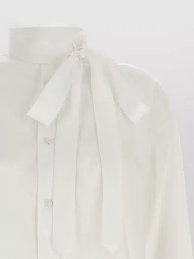 Kenzo Lavalliere Collar Shirt In White