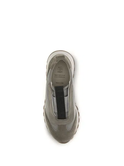 Brunello Cucinelli Runners Sneakers Pull Tab Rubber Sole In Green