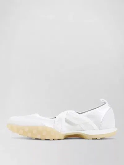 Jil Sander Low Profile Sneakers Round Toe Pull Tab In White