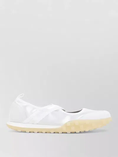 Jil Sander Low Profile Sneakers Round Toe Pull Tab In White