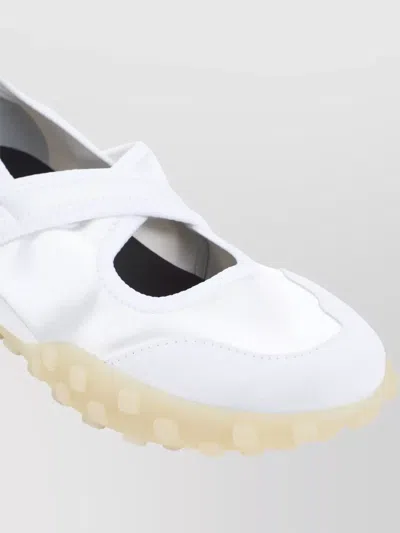 Jil Sander Low Profile Sneakers Round Toe Pull Tab In White