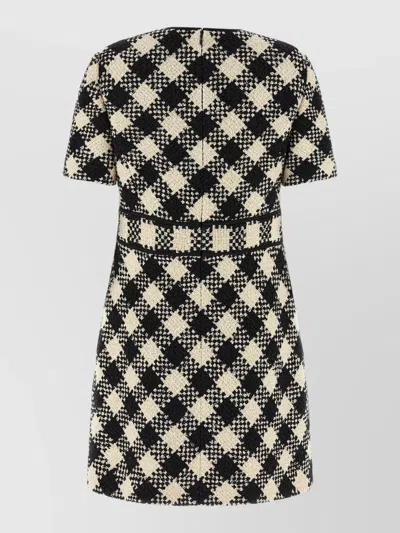 Valentino Women Blackwhite Damier Tweed Dress, Xs Luxury Dresses For Women Darveys