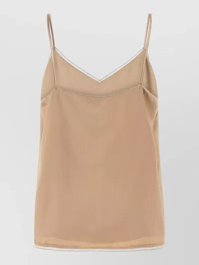 Fabiana Filippi Women Beige Lingerie Top, S Luxury Tops For Women Darveys In Brown