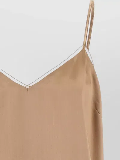 Fabiana Filippi Women Beige Lingerie Top, S Luxury Tops For Women Darveys In Brown
