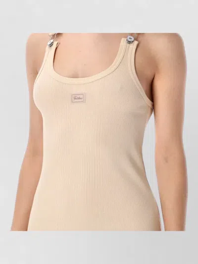 Jean Paul Gaultier Womens Nude Ribbed Sleeveless Cotton-jersey Mini Dress