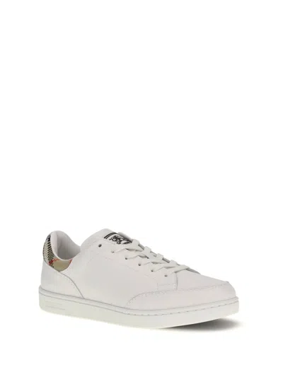 Burberry Low Top Sneakers Contrast Heel Detail Rubber Sole In Multi
