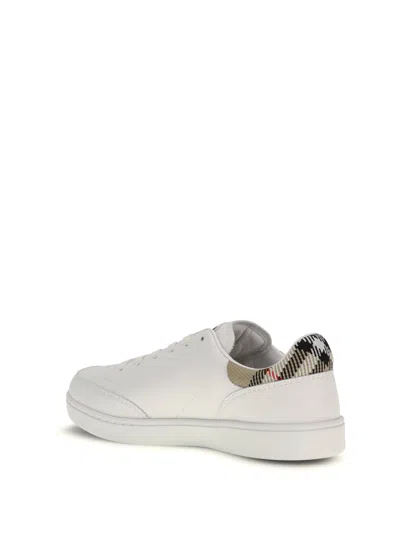 Burberry Low Top Sneakers Contrast Heel Detail Rubber Sole In Multi