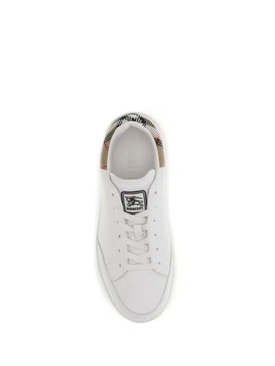Burberry Low Top Sneakers Contrast Heel Detail Rubber Sole In Multi