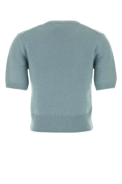 Burberry Women Light Blue Wool Blend Sweater In Blue