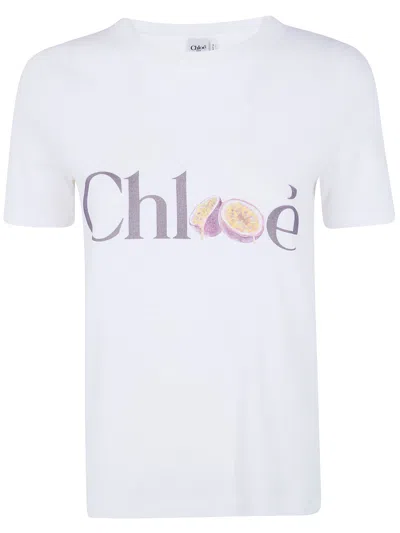 Chloé Passion Fruit Print Baby Fit Cotton Jersey T-shirt In White