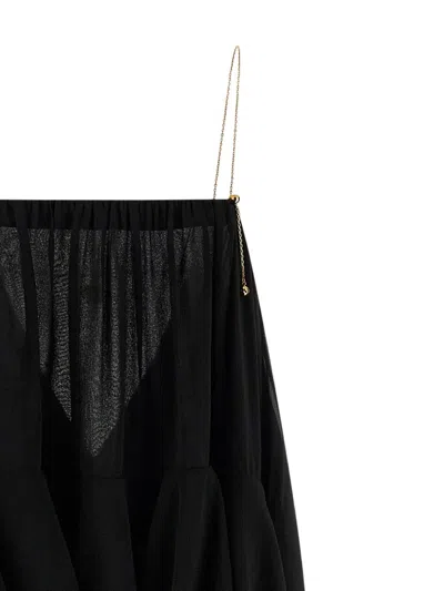 Chloé Open-back Embellished Tiered Silk-georgette Maxi Dress In Black