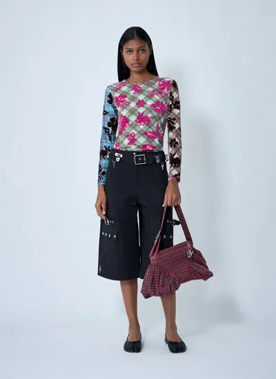 Chopova Lowena Women Pixel Bunny Mesh Top In Pink