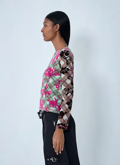 Chopova Lowena Women Pixel Bunny Mesh Top In Pink